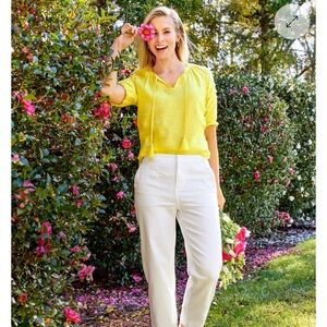 Talbots Petite Elegant White Sailor Pants